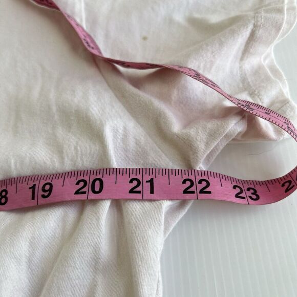 Levi’s Women Graphic T-Shirt Beige Short Sleeve Medium Crop Crew Neck Logo Relax - Picture 8 of 9